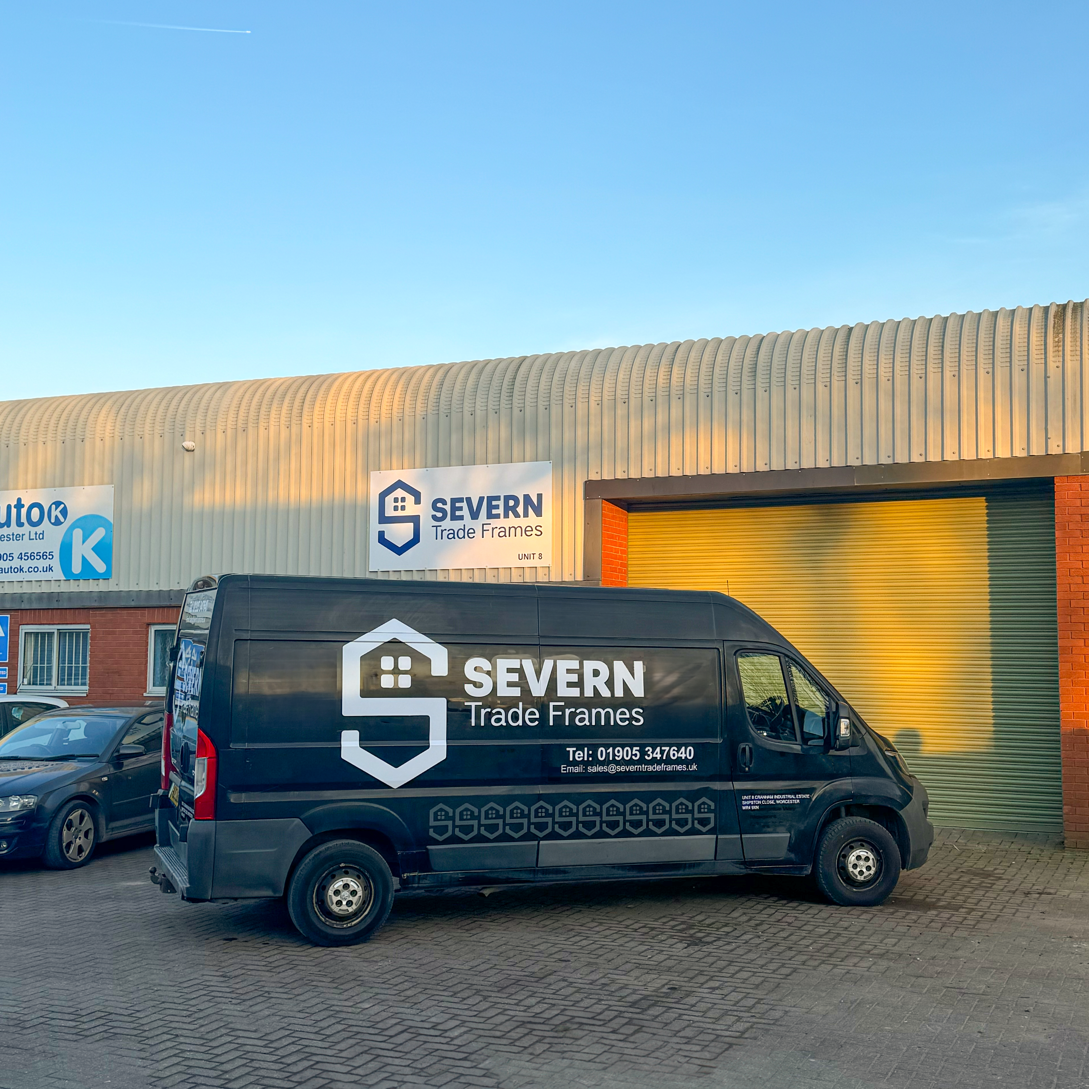 Severn Trade Frames branded van and premises
