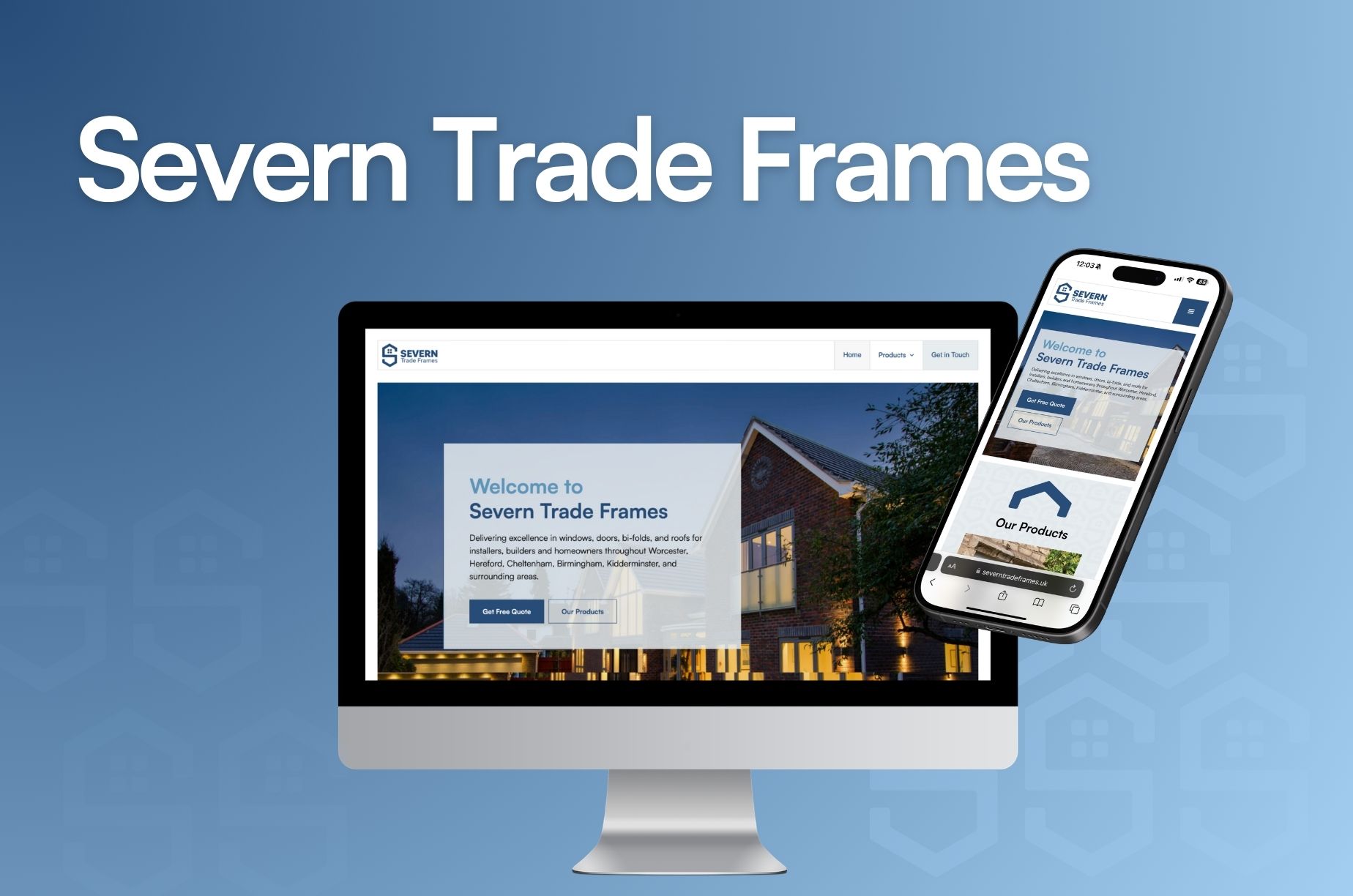Severn Trade Frames website — desktop and mobile
